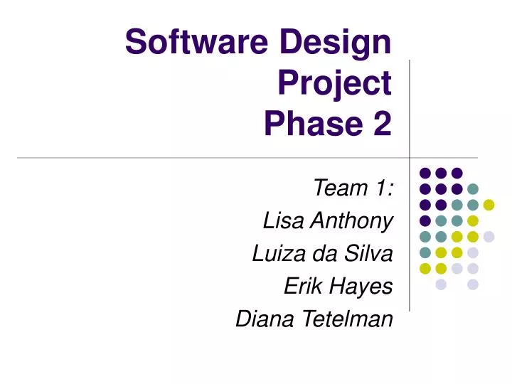 software design project phase 2