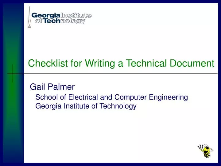 checklist for writing a technical document