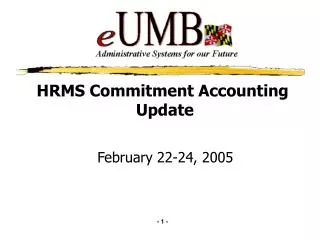 HRMS Commitment Accounting Update