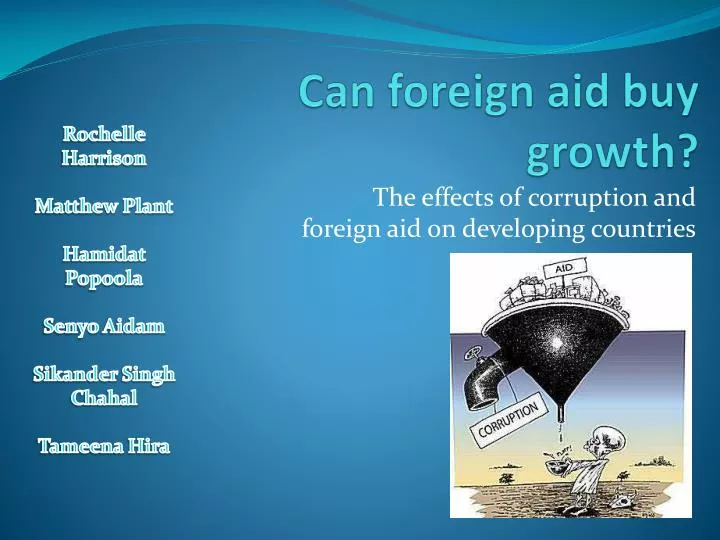 can foreign aid buy growth