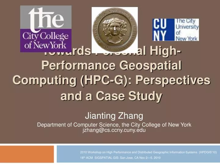 towards personal high performance geospatial computing hpc g perspectives and a case study