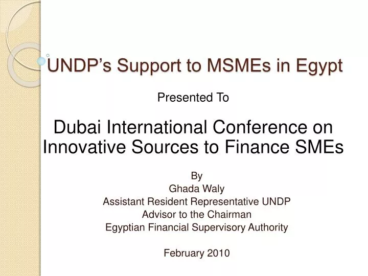 undp s support to msmes in egypt