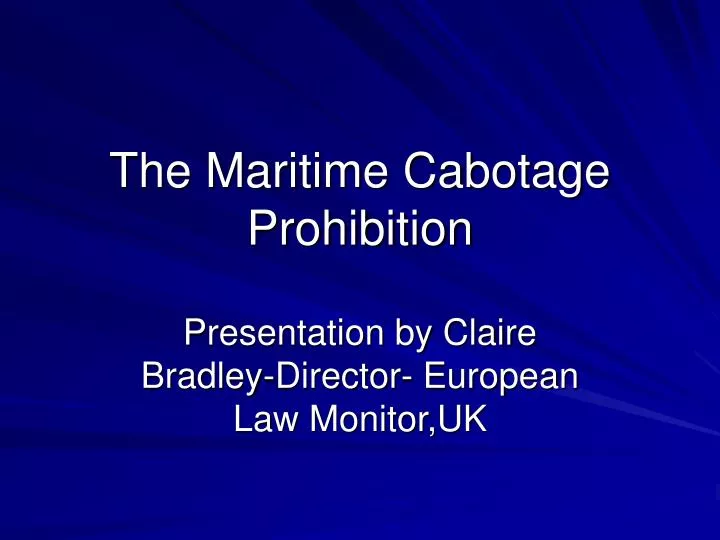 the maritime cabotage prohibition