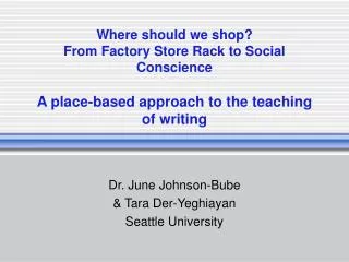 Where should we shop? From Factory Store Rack to Social Conscience A place-based approach to the teaching of writing