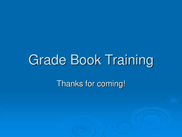 grade book training