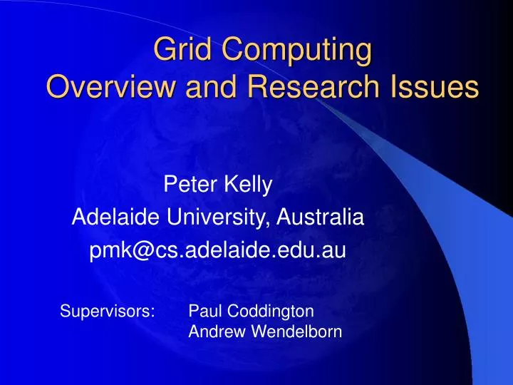 grid computing overview and research issues