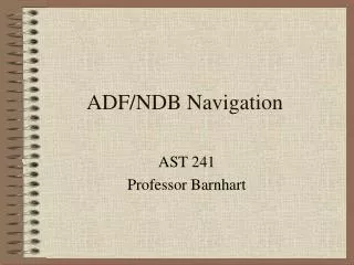ADF/NDB Navigation