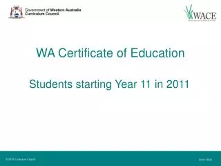 WA Certificate of Education