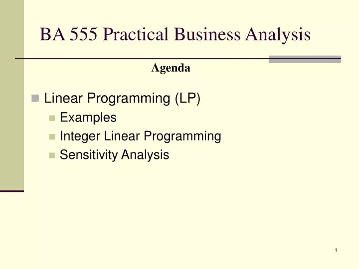 ba 555 practical business analysis