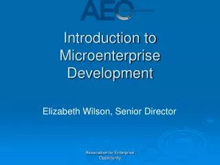 Introduction to Microenterprise Development