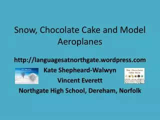 Snow, Chocolate Cake and Model Aeroplanes