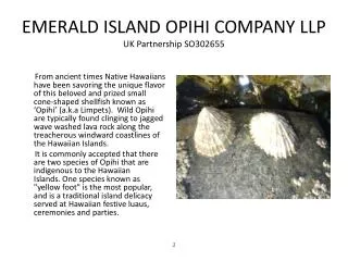 EMERALD ISLAND OPIHI COMPANY LLP UK Partnership SO302655