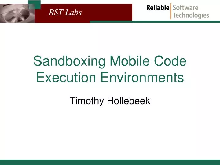 sandboxing mobile code execution environments