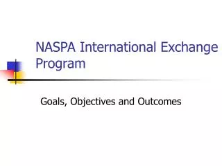 NASPA International Exchange Program