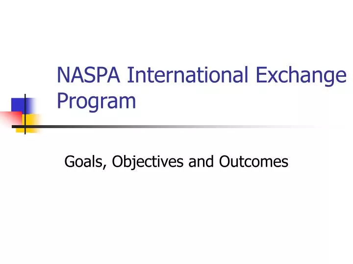 naspa international exchange program