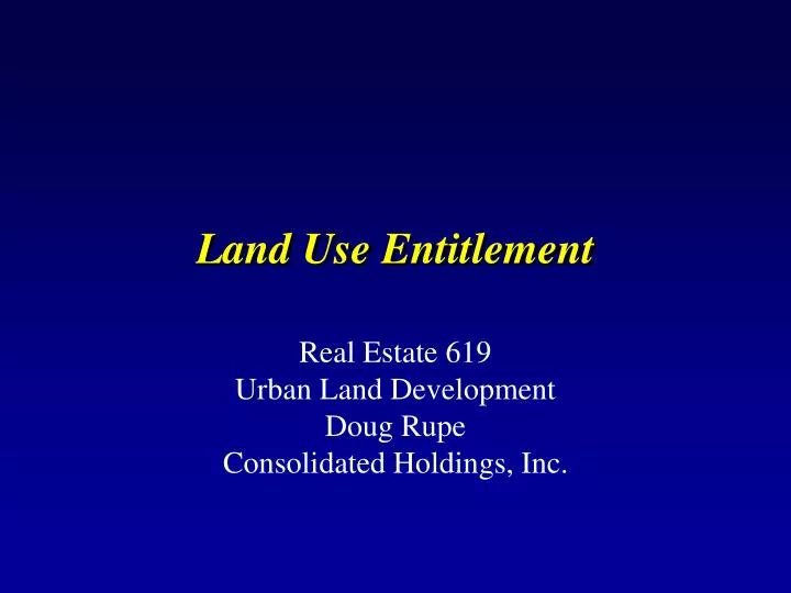 land use entitlement