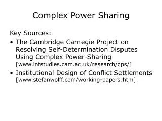 Complex Power Sharing