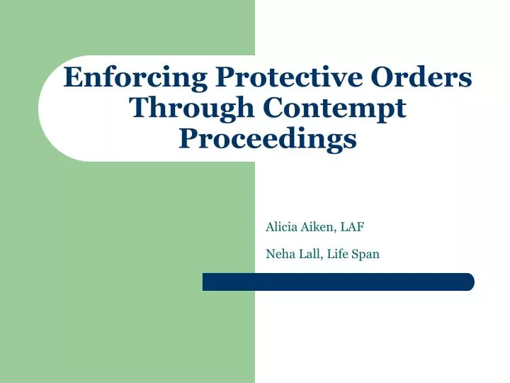 enforcing protective orders through contempt proceedings