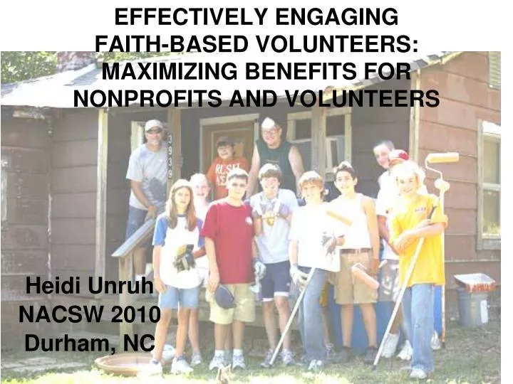 effectively engaging faith based volunteers maximizing benefits for nonprofits and volunteers