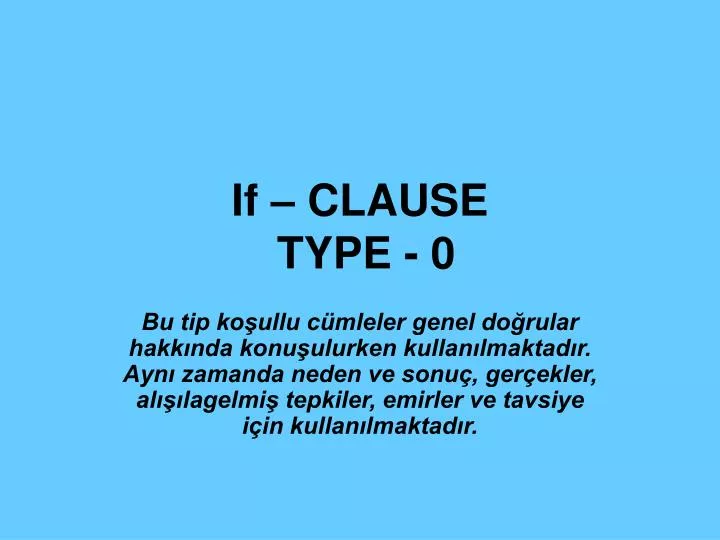 if clause type 0