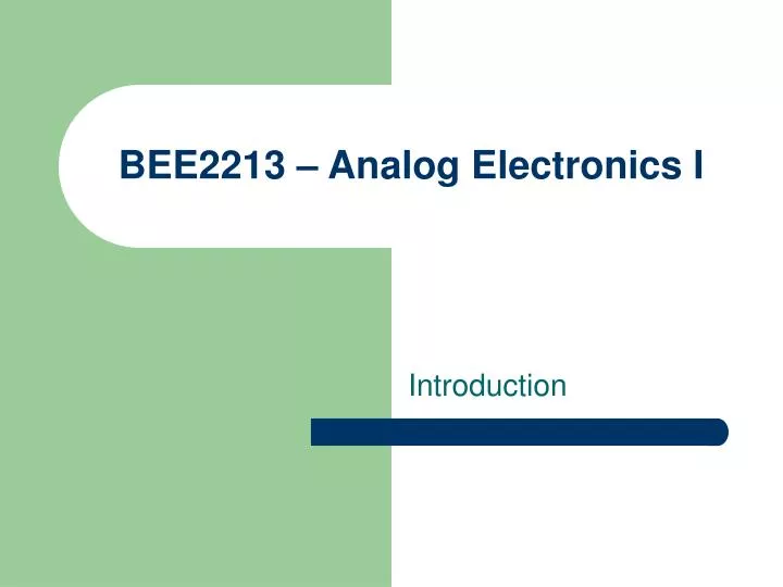 bee2213 analog electronics i