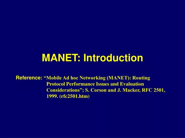 manet introduction
