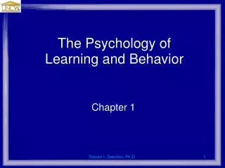 The Psychology of Learning and Behavior