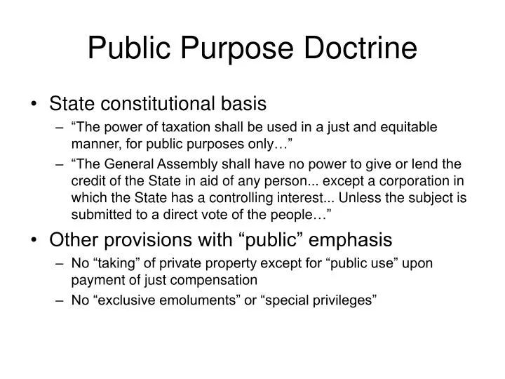 public purpose doctrine