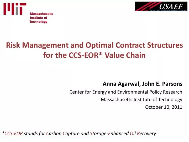 risk management and optimal contract structures for the ccs eor value chain