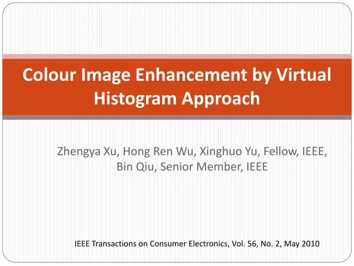 colour image enhancement by virtual histogram approach