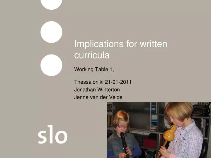 implications for written curricula