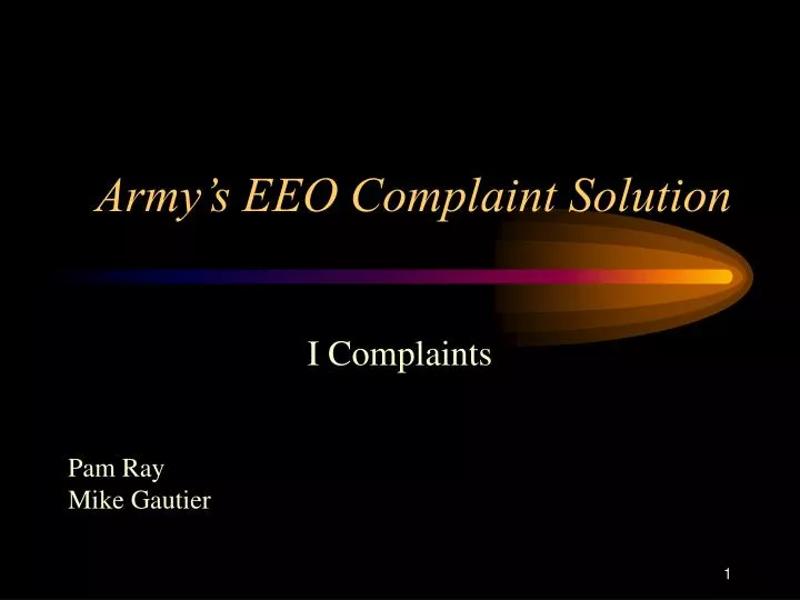 army s eeo complaint solution