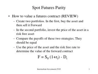 Spot Futures Parity
