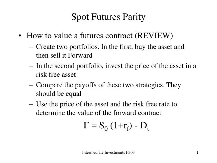spot futures parity