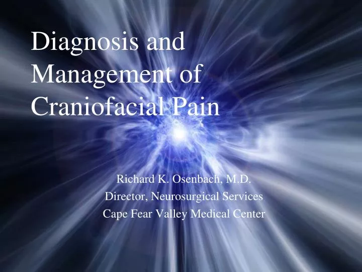 diagnosis and management of craniofacial pain