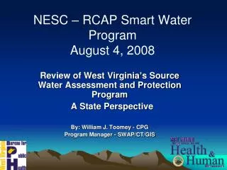 NESC – RCAP Smart Water Program August 4, 2008