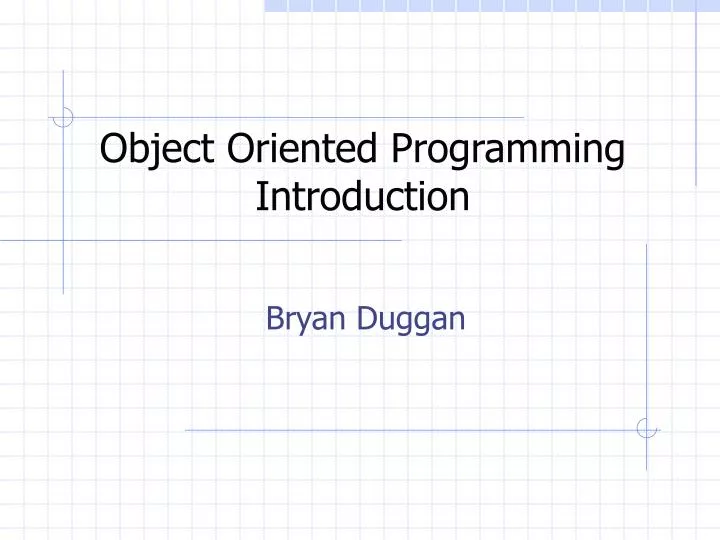 object oriented programming introduction