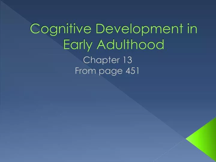 cognitive development in early adulthood