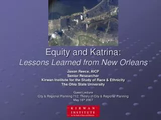Equity and Katrina: Lessons Learned from New Orleans