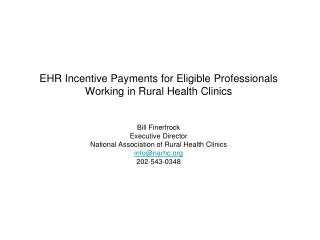 EHR Incentive Payments for Meaningful Use