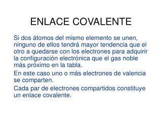 ENLACE COVALENTE