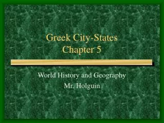 Greek City-States Chapter 5