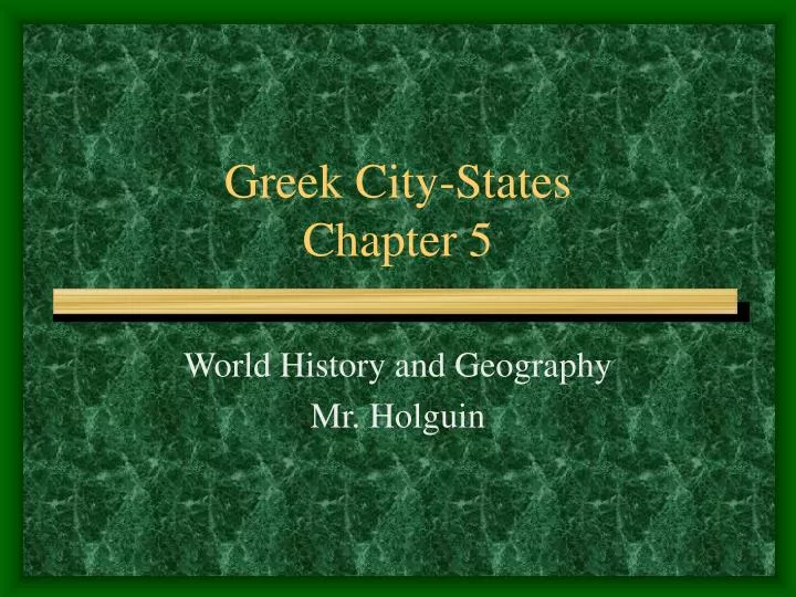 greek city states chapter 5