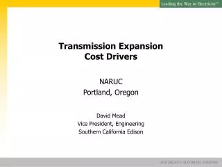 Transmission Expansion Cost Drivers