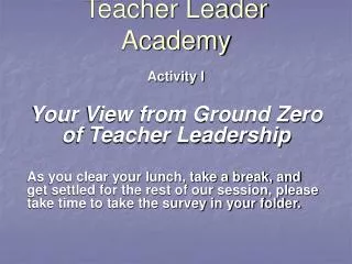 Teacher Leader Academy