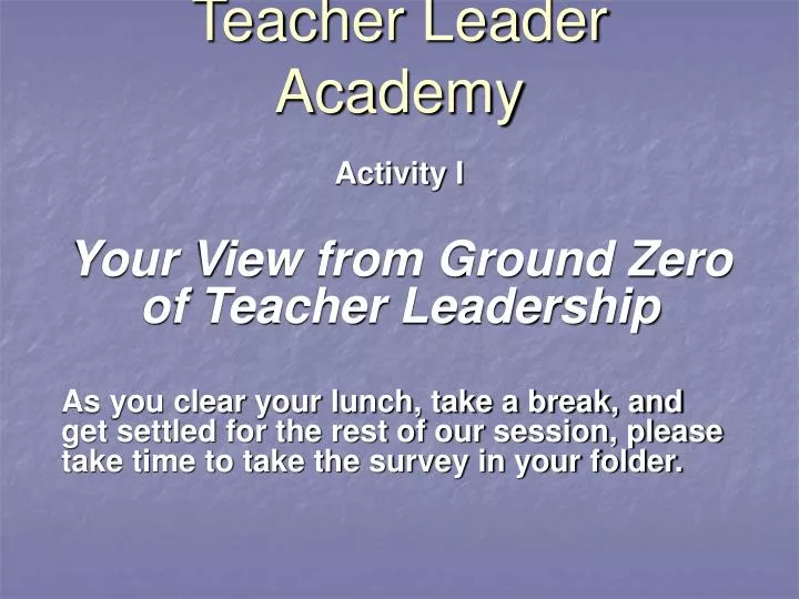 teacher leader academy