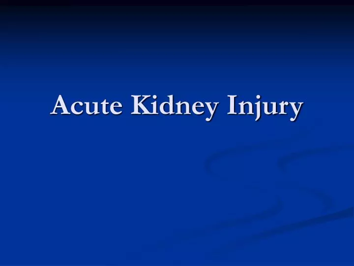 acute kidney injury