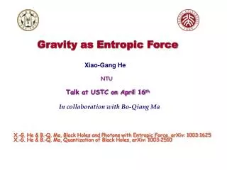 Gravity as Entropic Force