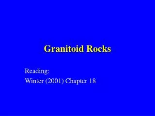 Granitoid Rocks