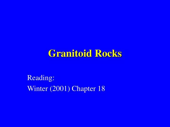 granitoid rocks